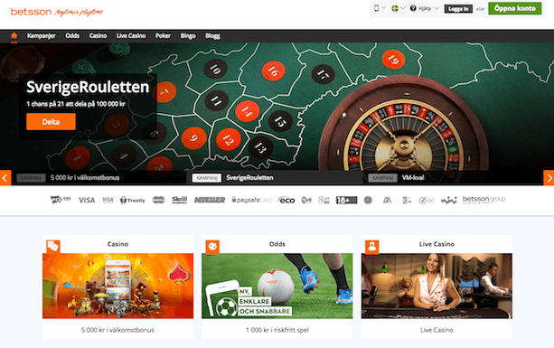 Betsson skärmdump