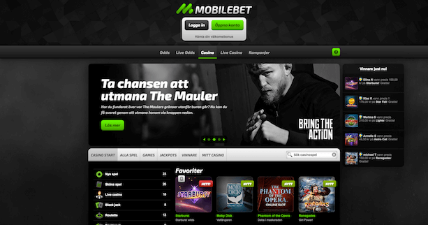 Mobilebet skärmdump