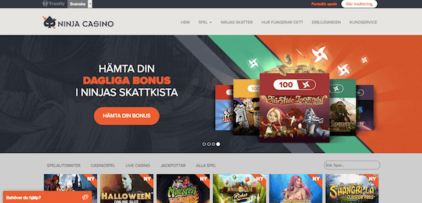 Ninja Casino skärmdump