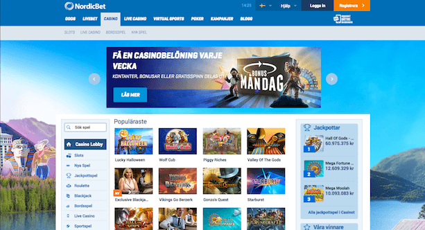 Nordicbet skärmdump