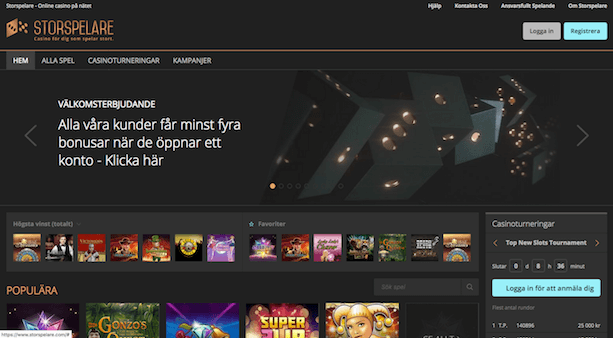 Storspelare skärmdump