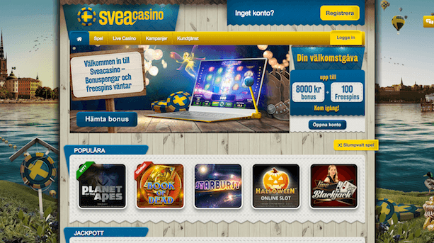 Sveacasino skärmdump