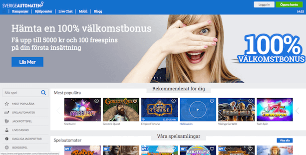 Sverigeautomaten skärmdump