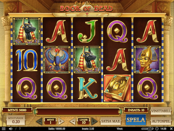 Book of Dead slot skärmdump