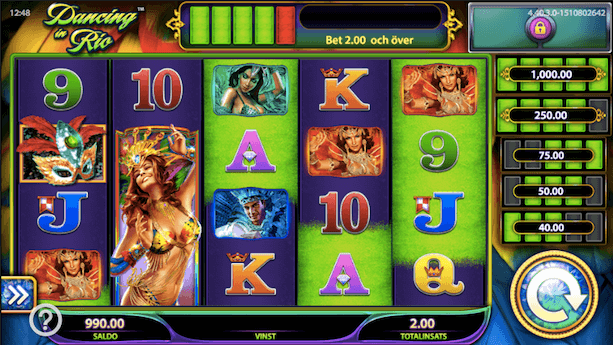 Dancing in Rio slot skärmdump