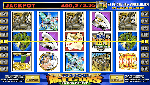 Major Millions slot skärmdump