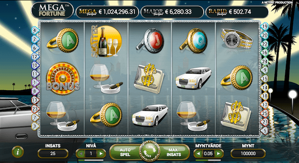 Mega Fortune slot skärmdump