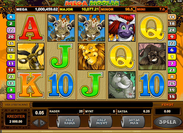 Mega Moolah slot skärmdump