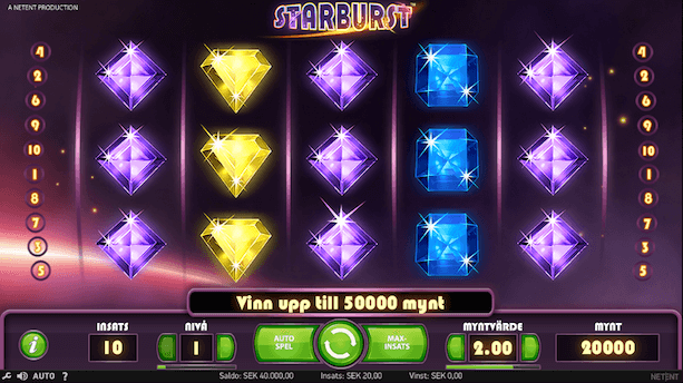 Starburst slot skärmdump