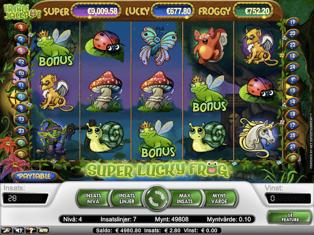 Super Lucky Frog slot skärmdump
