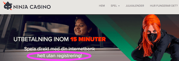 Ninja casino utan registrering